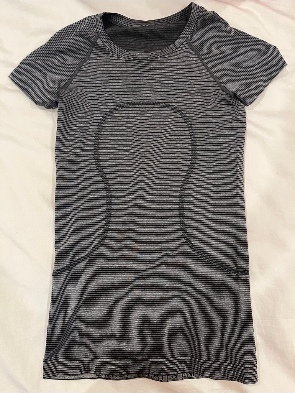 lululemon athletica Black and White Striped Performance Top